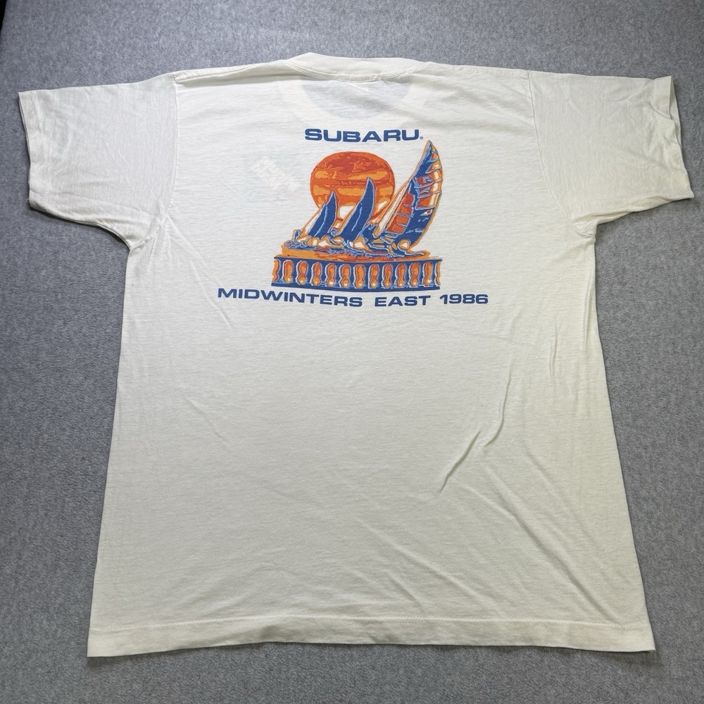 Vintage Subaru Midwinters East 1986 Minute Maid Screen‎ Stars T Shirt USA
